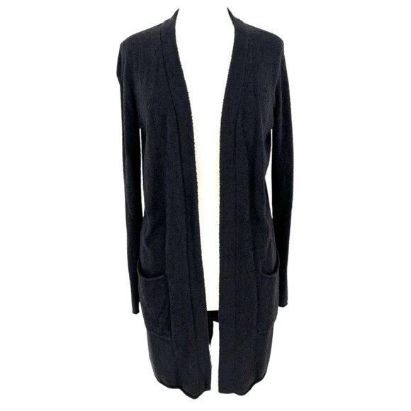 Barefoot Dreams Cozychic Lite Knit Open Front Cardigan Charcoal Black Size Small - Picture 1 of 10